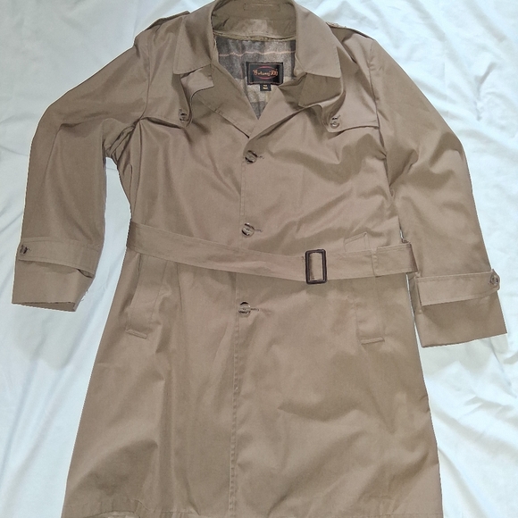 Botany 500 Brown Herringbone Trench Coat Women Size 42 Made In Usa - Picture 11 of 16